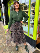 Sarah Tulle Skirt - Taupe Animal Print