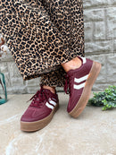 XTI Maroon & White Platform Trainers 144585