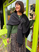 Miella Jewel Button Cardi - Forest Green