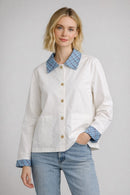 Imogen Cotton Jacket With Tartan Collar & Cuff