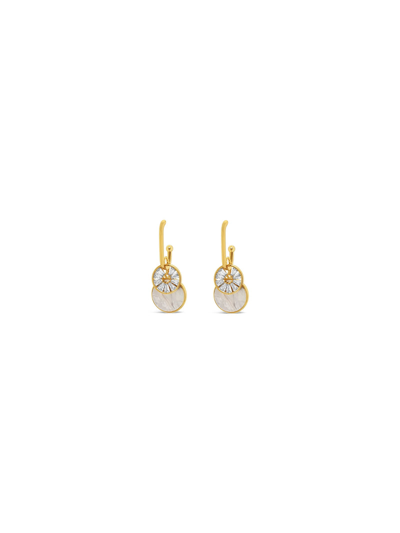 Absolute Mother Of Pearl & Crystal Drop Earrings E2203WO