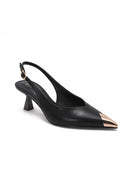 Joia Gold Toe Sling-Backs - Black