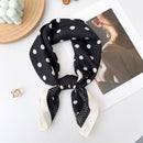 Julia Polka Dot Neck Scarf - Black With Cream Trims
