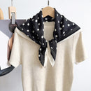 Julia Polka Dot Neck Scarf - Black With Cream Trims