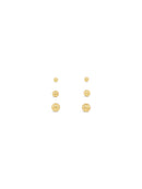 Absolute Set of 3 Gold Sphere Stud Earrings - E2311gl