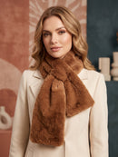 Kerry Faux Fur Neck Collar - Chestnut