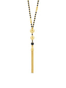 Absolute Long Black Bead Tassel  Necklace N2290JT