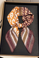 Lori Cheetah & Animal Printed Neck Scarf - Brown & Caramel