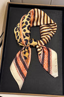 Lori Cheetah & Animal Printed Neck Scarf - Rust