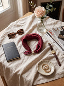 Lulu Pearl Scarf Necklace - Burgundy
