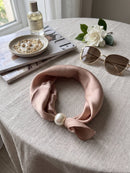 Lulu Pearl Scarf Necklace - Camel