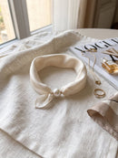 Lulu Pearl Scarf Necklace - Oat
