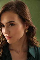 Newbridge Heart Drop Earrings with Ruby Red Stones ER8841