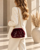Mabel Reversible Faux Fur Bag - Burgundy