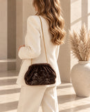 Mabel Reversible Faux Fur Bag - Chocolate Brown