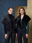Marely Faux Fur Reversible Neck Collar - Black