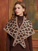 Marely Faux Fur Reversible Neck Collar - Taupe & Leopard