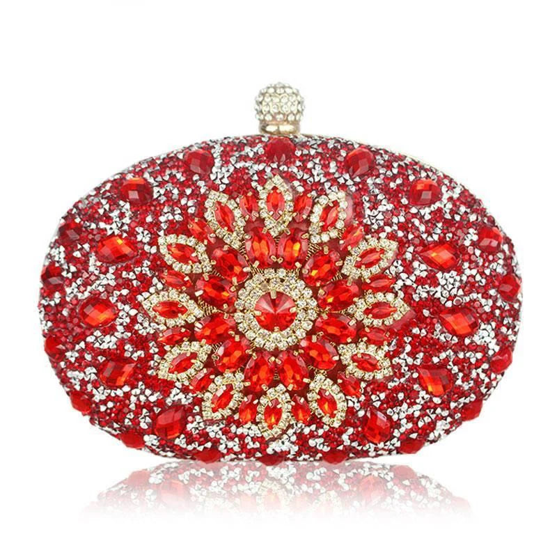 Maria Crystal Clutch - Red