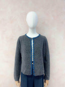 Melanie Denim Trim Cardi - Grey