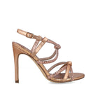 Menbur 25187 Rose Gold Crystal Knot Sandal