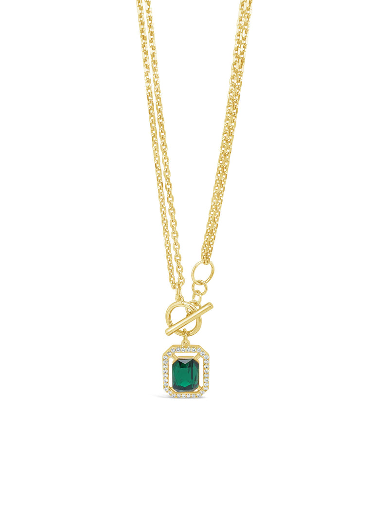 Absolute Two In One T-Bar Crystal Drop Necklace  - Emerald N2172EM
