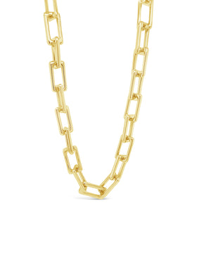 Absolute Gold Square Link Necklace-N2335GL