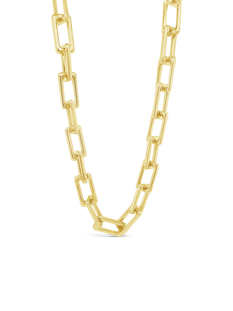 Absolute Gold Square Link Necklace-N2335GL