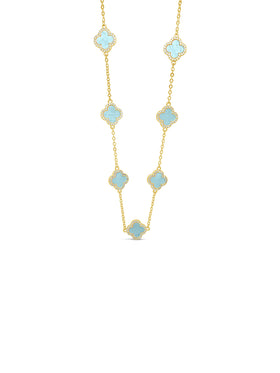 Absolute Clover Necklace - N2350AQ Blue