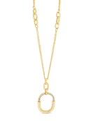 Absolute Oval Necklace - Gold & Diamante N2380GL