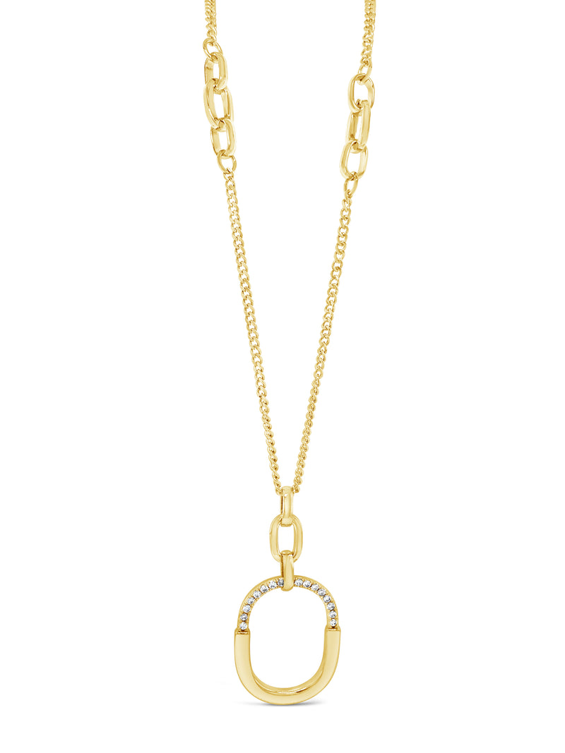 Absolute Oval Necklace - Gold & Diamante N2380GL