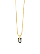Absolute Black & Gold Link Chain Necklace- Gold& Black N2383JT