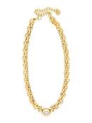 Absolute Clear Oval Diamond Chain Necklace - Gold N2387GL