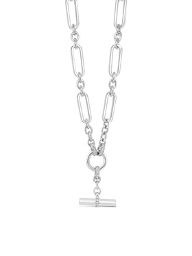 Absolute Silver T-Bar Necklace - N2400SL