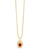 Absolute Siam Pendant Necklace - Gold & Red N2408RE