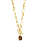 Absolute Brown T-Bar Pendant Necklace N2487CH