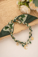 Naomi Boho Scarf Charm Necklace - Green