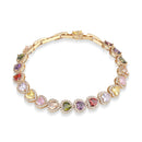 Newbridge Gold Plated Heart Coloured CZ Bracelet BR0020GP