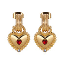 Newbridge Heart Drop Earrings with Ruby Red Stones ER8841