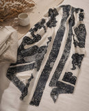 Noemi Lace Print Scarf - Cream