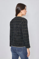 Nori Gold Thread Knitted Jacket - Black