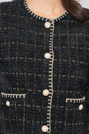 Nori Gold Thread Knitted Jacket - Black