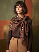 Ottilie Polka Dot Scarf - Brown