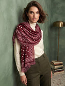 Ottilie Polka Dot Scarf - Burgundy