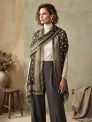 Ottilie Polka Dot Scarf - Khaki Green