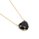 Newbridge Gold Plated Black Stone Heart Pendant P0001GP