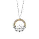 Gold & Silver Plated Claddagh Pendant P0032SGP