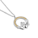 Gold & Silver Plated Claddagh Pendant P0032SGP