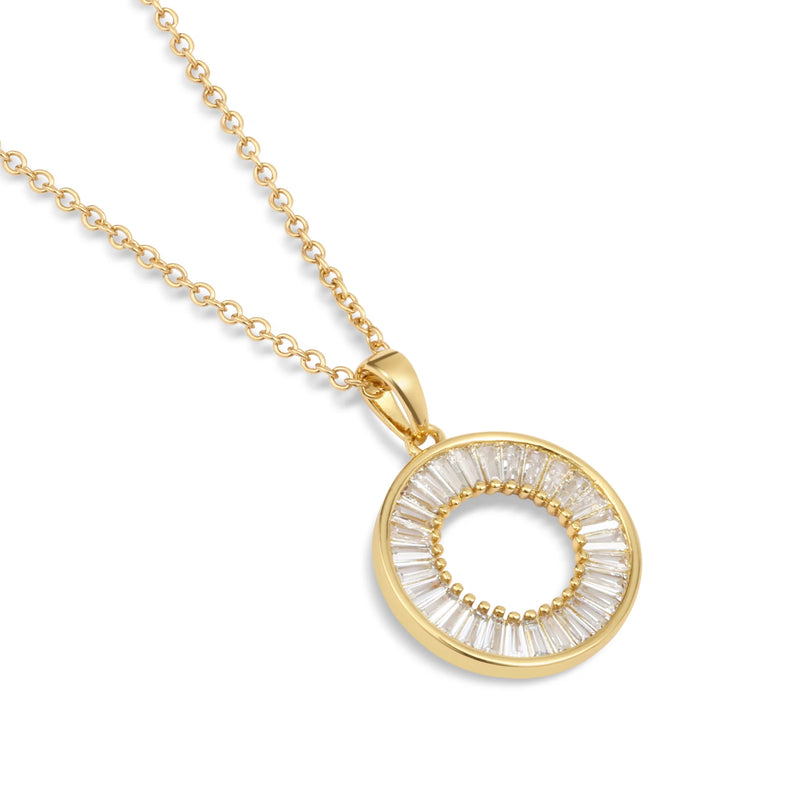 Newbridge Gold Plated Baguette Stone Pendant P0049GP