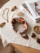 Paisley Pearl Scarf Necklace - Rust