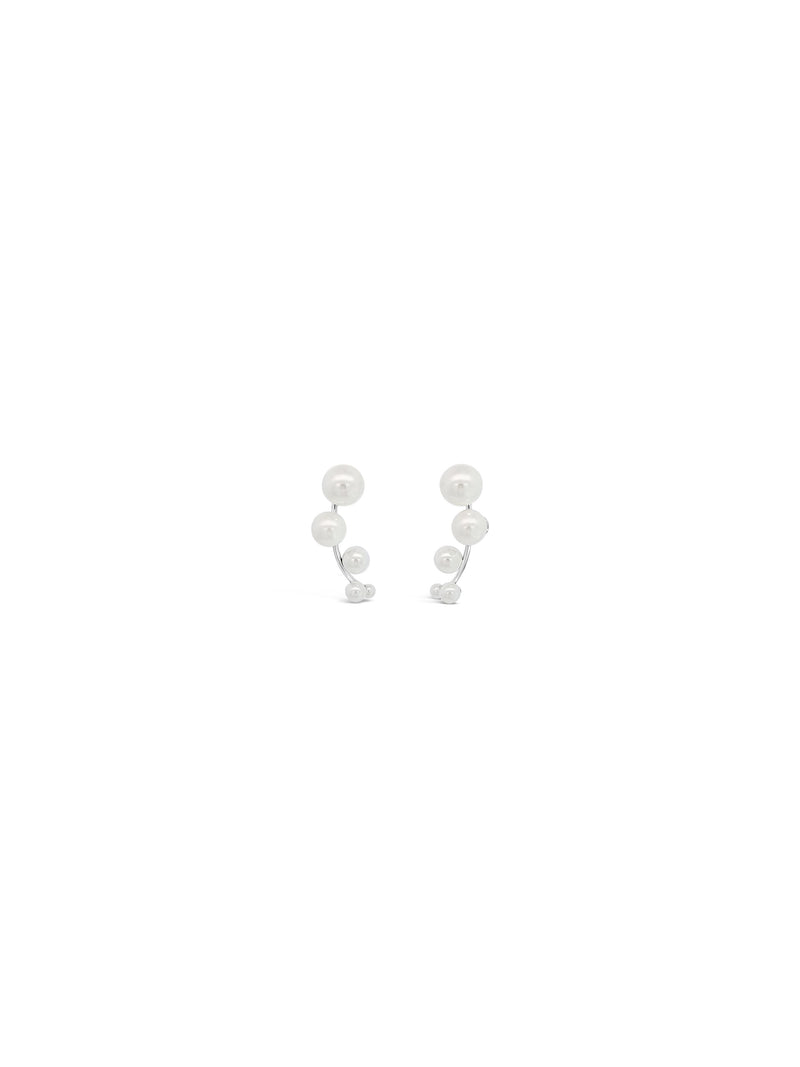 Absolute Sterling Silver Pearl Crawler Earrings SE273SL